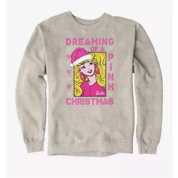 Barbie "dreaming of a pink Christmas" sweatshirt size medium - Picture 1 of 1
